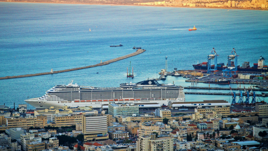 Haifa-Israel-cruise-port-MSC-ship-docked-Fantasia.jpg